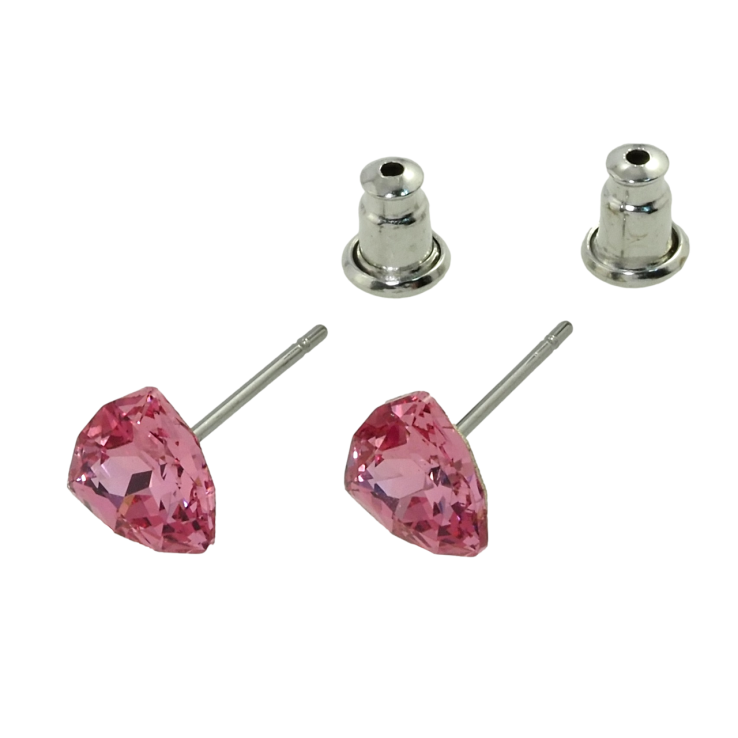 Сережки Xuping колір Родій з кристалами Swarovski пусети Трикутний кристал Rosaline 7 мм фото №5 Сережки Xuping колір Родій з кристалами Swarovski пусети Трикутний кристал Rosaline 7 мм фото №5