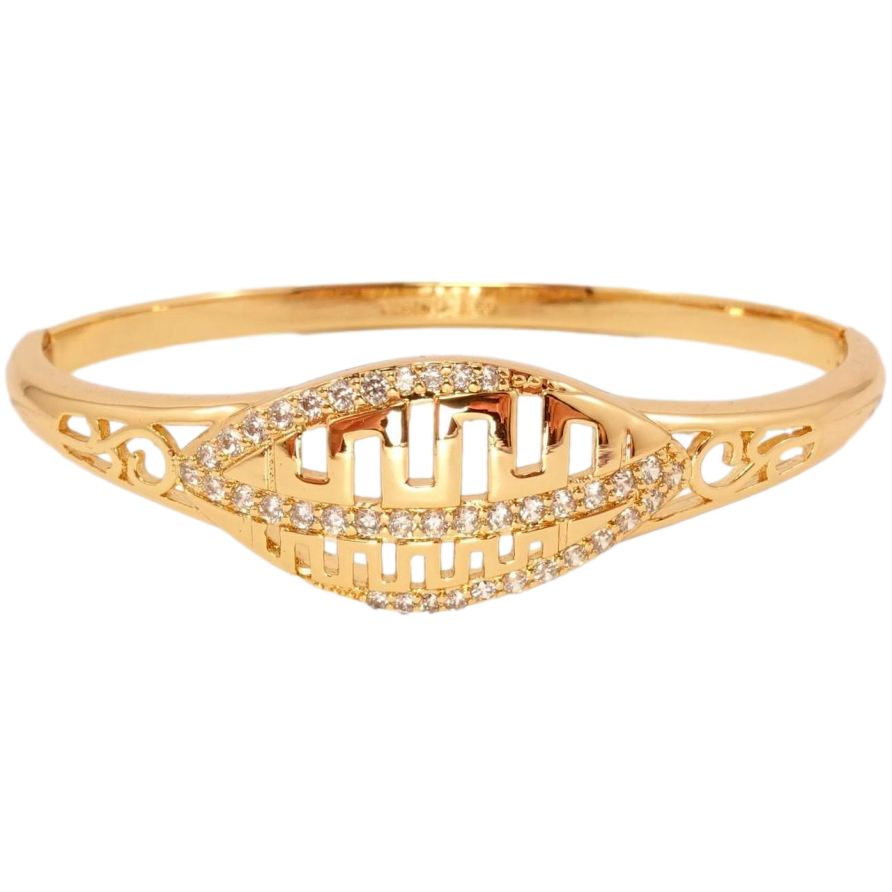 Браслет Xuping Позолота 18K Декоративний зигзагоподібний орнамент із цирконієм ø 5,9 см фото №1