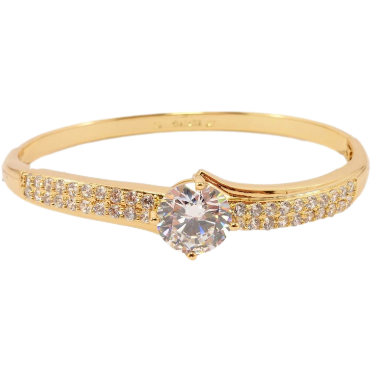 Браслет Xuping Позолота 18K Кристал з подвійною доріжкою цирконію ø 6см фото №9 Браслет Xuping Позолота 18K Кристал з подвійною доріжкою цирконію ø 6см фото №9