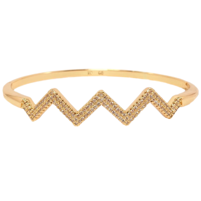 Браслет Xuping Позолота 18K Зигзаг ø 6см фото №1