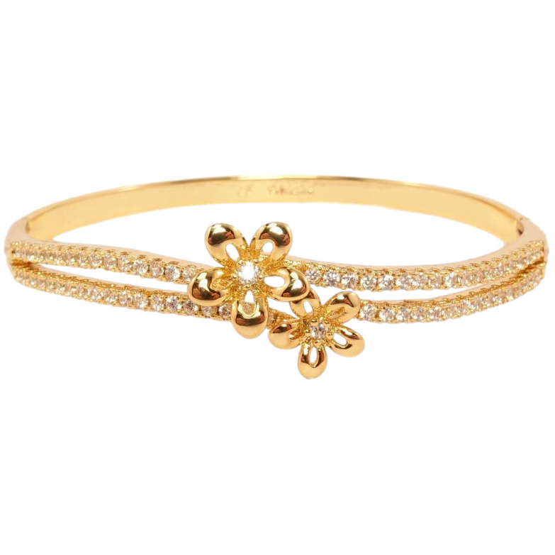 Браслет Xuping Позолота 18K Нежный цветочный орнамент ø 5,7см фото №1