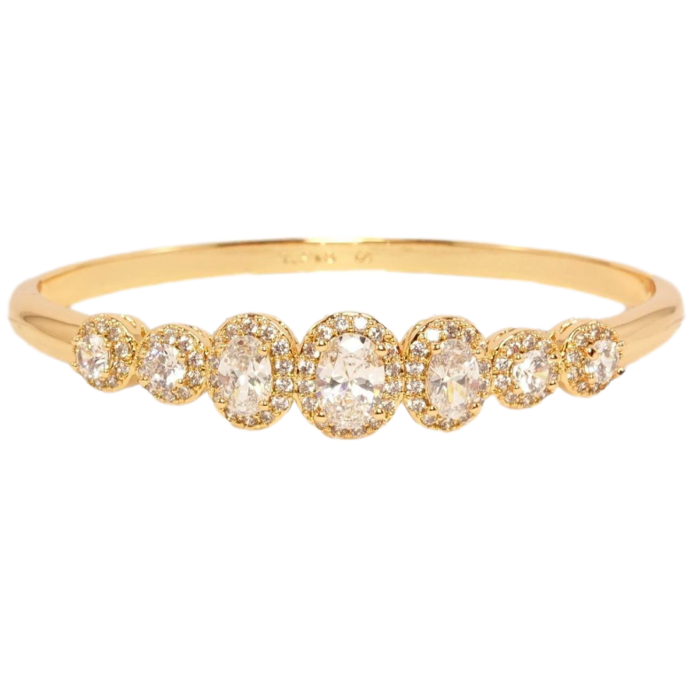 Браслет Xuping Позолота 18K Кристаллы в обрамлении циркония ø 6см фото №4