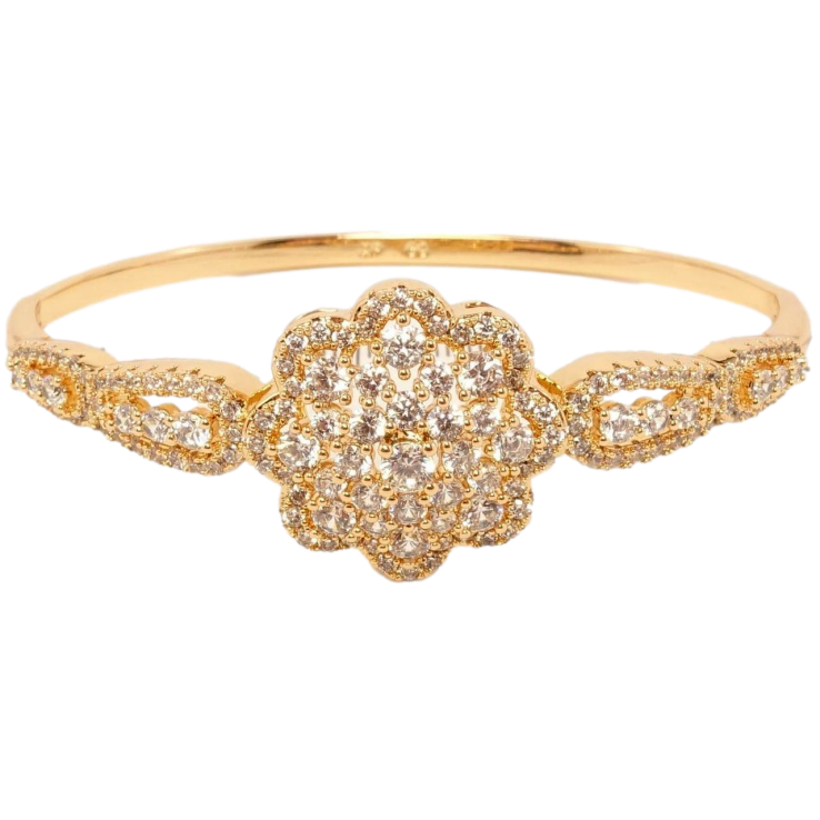 Браслет Xuping Позолота 18K Елегантна квітка з інкрустацією цирконієм ø 6см фото №4