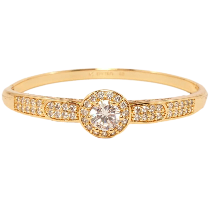 Браслет Xuping Позолота 18K Елегантність інкрустація цирконієм ø 6см фото №5