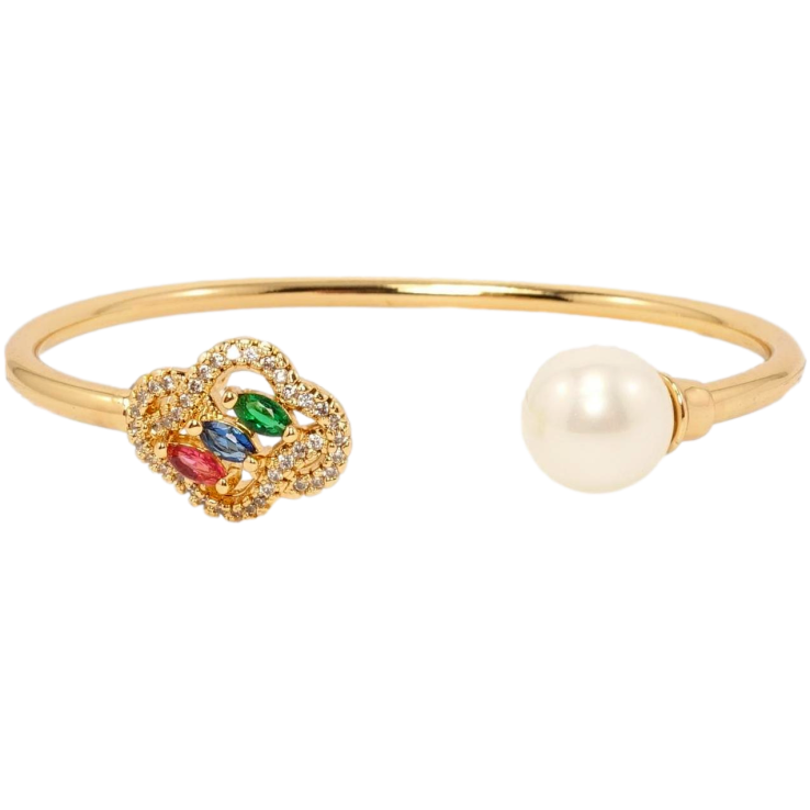 Браслет Xuping Позолота 18K Фігурна вставка з кольоровими кристалами та перлиною ø 6см, вільний довжина фото №22 Браслет Xuping Позолота 18K Фігурна вставка з кольоровими кристалами та перлиною ø 6см, вільний довжина фото №22