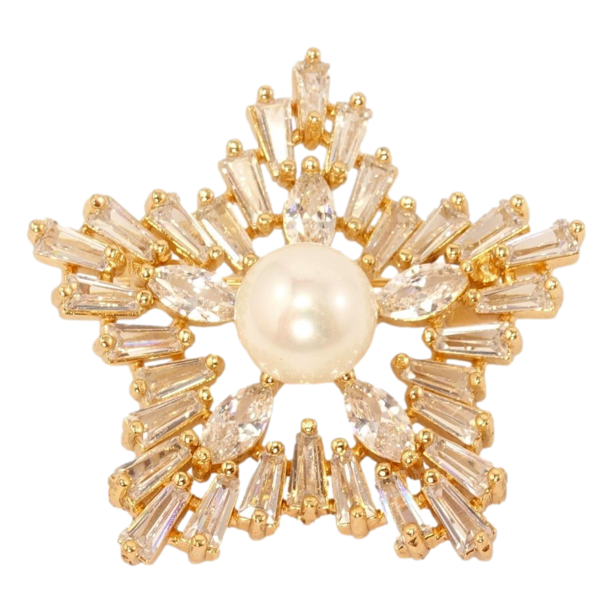 Брошка Xuping Позолота 18K Кристальна зірка фото №1 Брошка Xuping Позолота 18K Кристальна зірка фото №1