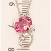 Кулон Xuping колір Родій із кристалами Swarovski на ланцюжку Котик із кристалом Light Rose довжина 38.5-43.5см х 1мм фото №2