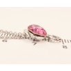 Кулон Xuping колір Родій із кристалами Swarovski на ланцюжку Котик із кристалом Light Rose довжина 38.5-43.5см х 1мм фото №4
