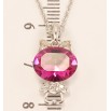 Кулон Xuping колір Родій із кристалами Swarovski на ланцюжку Котик із кристалом Fuchsia довжина 38,5-43см х 1мм фото №2
