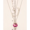 Кулон Xuping колір Родій із кристалами Swarovski на ланцюжку Котик із кристалом Fuchsia довжина 38,5-43см х 1мм фото №5