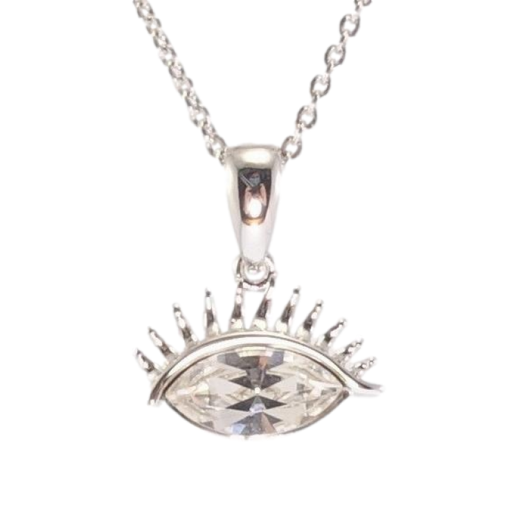 Кулон Xuping колір Родій із кристалами Swarovski на ланцюжку Око з кристалом Clear довжина 38,5-44см х 1мм фото №21