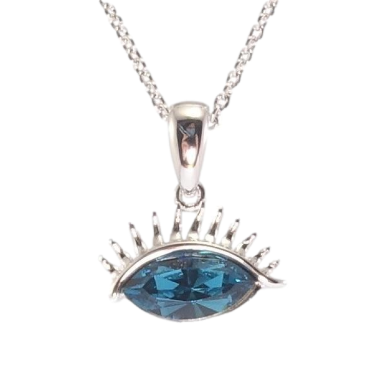 Кулон Xuping колір Родій із кристалами Swarovski на ланцюжку Око з кристалом Blue Zircon довжина 38,5-44см х 1мм фото №15 Кулон Xuping колір Родій із кристалами Swarovski на ланцюжку Око з кристалом Blue Zircon довжина 38,5-44см х 1мм фото №15