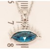 Кулон Xuping колір Родій із кристалами Swarovski на ланцюжку Око з кристалом Blue Zircon довжина 38,5-44см х 1мм фото №2 Кулон Xuping колір Родій із кристалами Swarovski на ланцюжку Око з кристалом Blue Zircon довжина 38,5-44см х 1мм фото №2