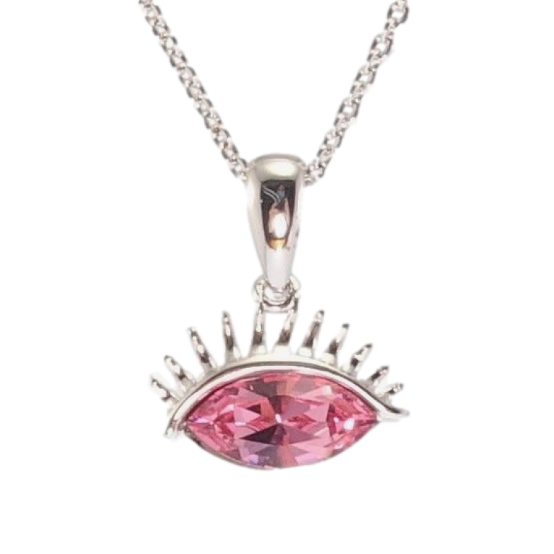 Кулон Xuping колір Родій із кристалами Swarovski на ланцюжку Око з кристалом Light Rose довжина 38,5-44см х 1мм фото №1 Кулон Xuping колір Родій із кристалами Swarovski на ланцюжку Око з кристалом Light Rose довжина 38,5-44см х 1мм фото №1