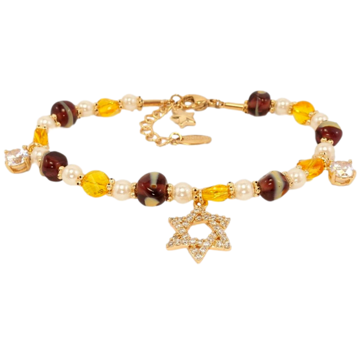 Браслет Xuping Позолота 18K Кольорові намистини з підвісками довжина з дод. ланцюжком 18.5-22см фото №4 Браслет Xuping Позолота 18K Кольорові намистини з підвісками довжина з дод. ланцюжком 18.5-22см фото №4