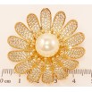 Брошь Xuping Позолота 18K Цветок с инкрустацией цирконием и жемчужиной фото №2 Брошь Xuping Позолота 18K Цветок с инкрустацией цирконием и жемчужиной фото №2