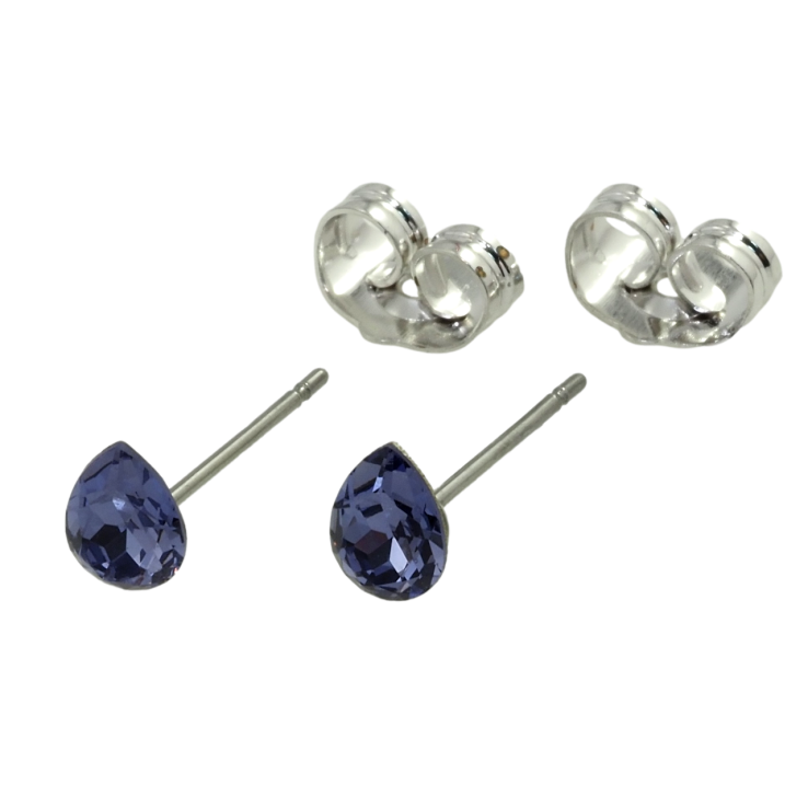 Сережки Xuping колір Родій з кристалами Swarovski пусети Крапелька кристал Tanzanite 6х4мм фото №20 Сережки Xuping колір Родій з кристалами Swarovski пусети Крапелька кристал Tanzanite 6х4мм фото №20