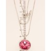 Кулон Xuping колір Родій із кристалами Swarovski на ланцюжку Кристал Fuchsia довжина 41-46см х 1мм фото №4 Кулон Xuping колір Родій із кристалами Swarovski на ланцюжку Кристал Fuchsia довжина 41-46см х 1мм фото №4