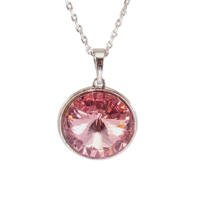 Кулон Xuping цвет Родий с кристаллами Swarovski на цепочке Кристалл Rose длина 40-45см х 1мм фото №2 Кулон Xuping цвет Родий с кристаллами Swarovski на цепочке Кристалл Rose длина 40-45см х 1мм фото №2