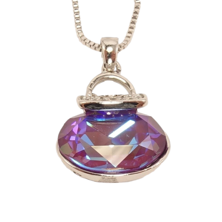 Кулон Xuping колір Родій із кристалами Swarovski на ланцюжку Сумочка кристал Heliotrope Delite довжина 46-51см фото №18