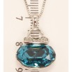 Кулон Xuping колір Родій із кристалами Swarovski на ланцюжку Сумочка кристал Blue Zircon довжина 46-51см фото №2