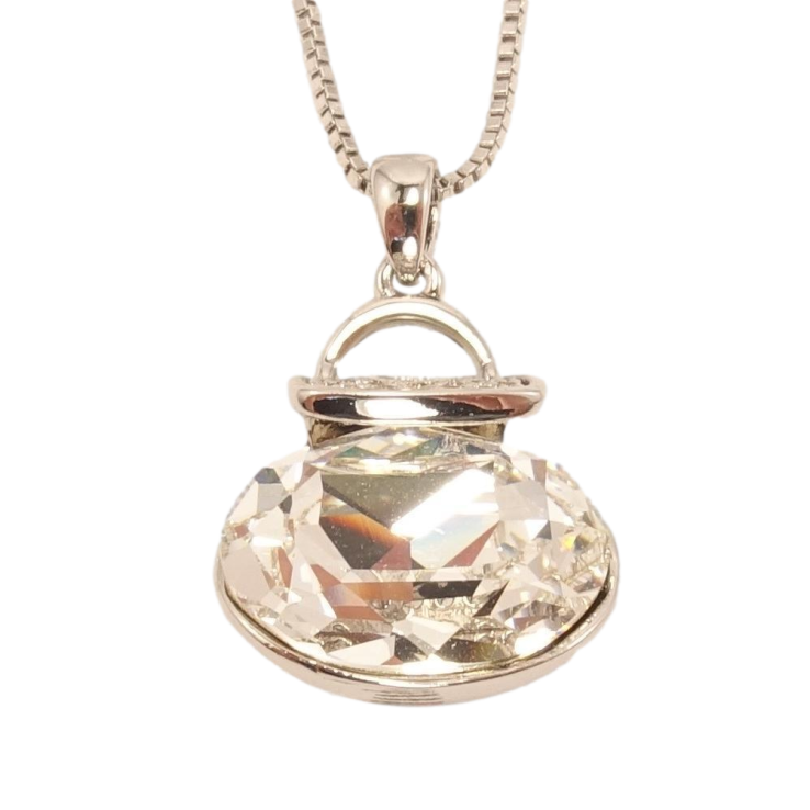 Кулон Xuping колір Родій із кристалами Swarovski на ланцюжку Сумочка кристал Clear довжина 46.5-51см фото №14