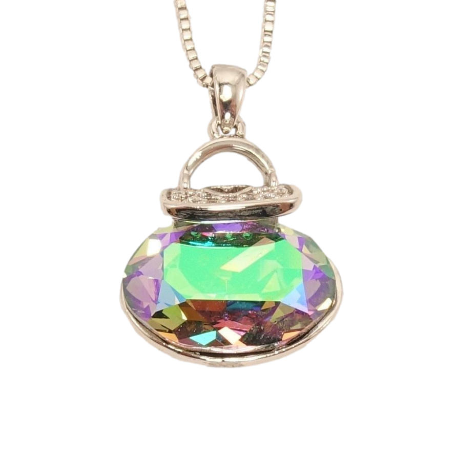 Кулон Xuping колір Родій із кристалами Swarovski на ланцюжку Сумочка кристал Paradise Shine довжина 46-51см фото №1 Кулон Xuping колір Родій із кристалами Swarovski на ланцюжку Сумочка кристал Paradise Shine довжина 46-51см фото №1