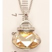 Кулон Xuping колір Родій із кристалами Swarovski на ланцюжку Сумочка кристал Light Topaz довжина 45-50.5см фото №2