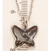Кулон Xuping цвет Родий с кристаллами Swarovski на цепочке Кристалл бабочка Black Diamond длина 38.5-43.5см фото №2
