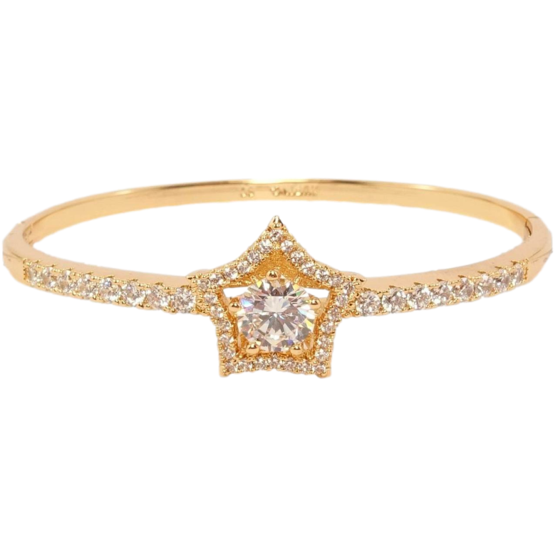 Браслет Xuping Позолота 18K Дорожка циркония с кристальной звездой ø 5,8см фото №6