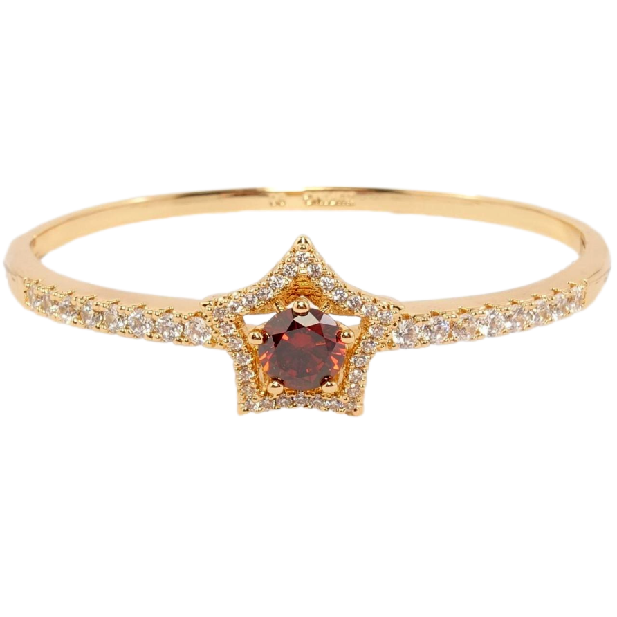 Браслет Xuping Позолота 18K Доріжка цирконію з червоною кристальною зіркою ø 6см фото №1