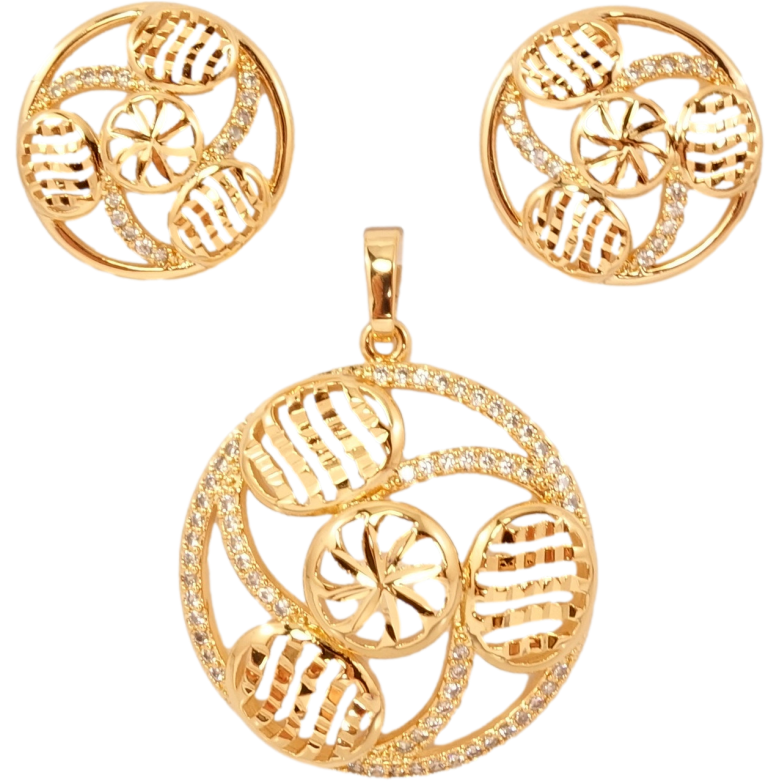 Набір Xuping Позолота 18K Сережки Кулон Декоративні круги фото №24 Набір Xuping Позолота 18K Сережки Кулон Декоративні круги фото №24