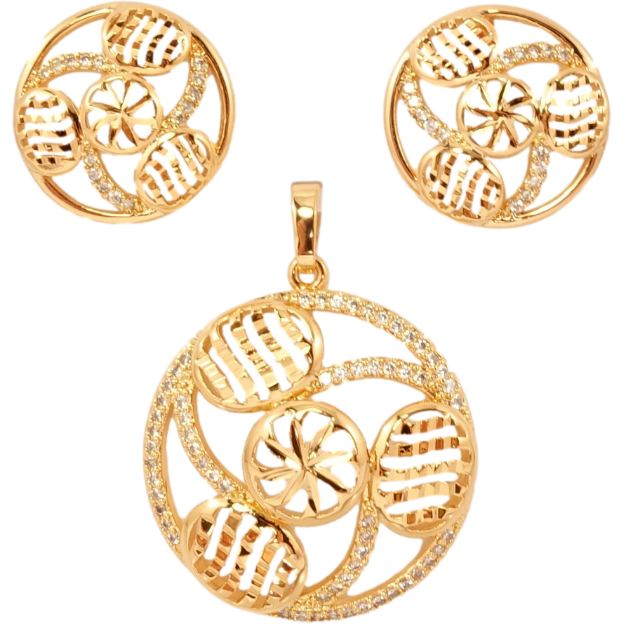 Набор Xuping Позолота 18K Серьги Кулон Декоративные круги фото №1 Набор Xuping Позолота 18K Серьги Кулон Декоративные круги фото №1