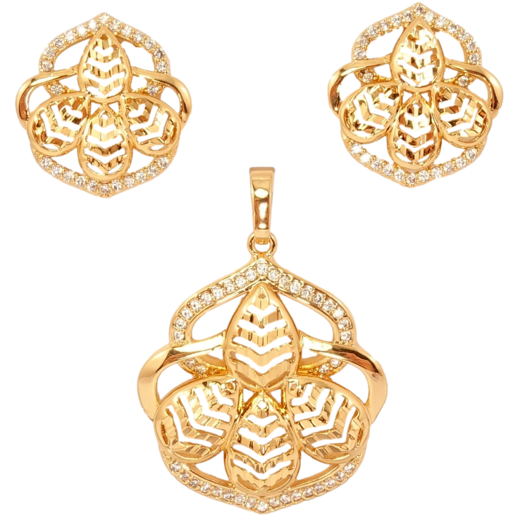 Набір Xuping Позолота 18K Сережки Кулон Чарівний орнамент з цирконієм фото №11
