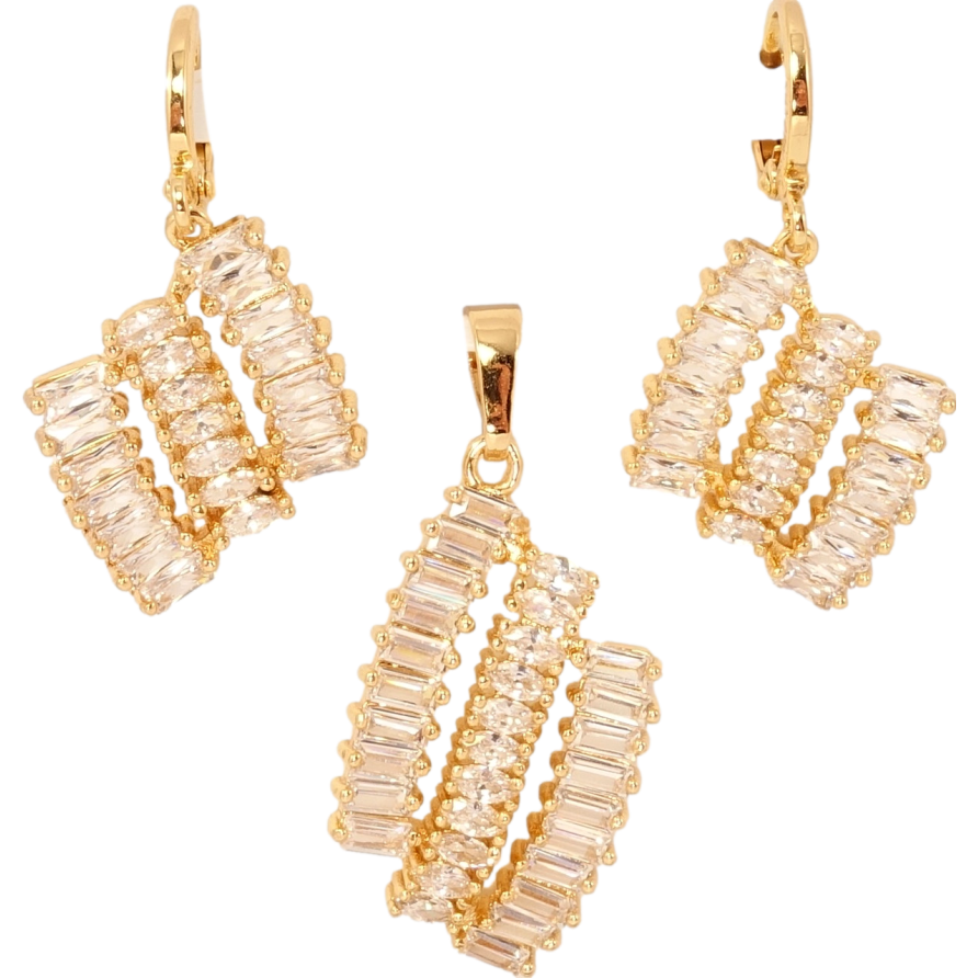 Набір Xuping Позолота 18K Сережки Кулон Чарівний блиск кристалів фото №1 Набір Xuping Позолота 18K Сережки Кулон Чарівний блиск кристалів фото №1