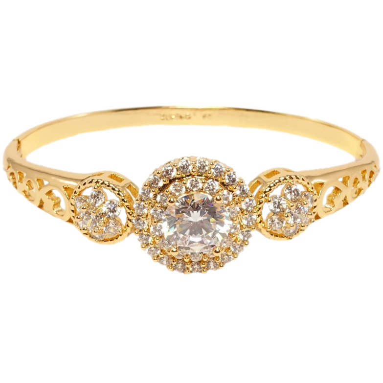 Браслет Xuping Позолота 18K Резной узор с элементами флористики ø 6см фото №10