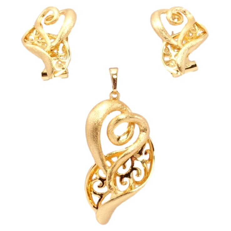 Набор Xuping Позолота 18K Серьги Кулон Живописный орнамент фото №4