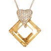 Кулон Xuping колір Родій із кристалами Swarovski на ланцюжку Ромб із кристала Topaz із серцем довжина 40-45,5см фото №2