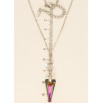 Кулон Xuping цвет Родий с кристаллами Swarovski на цепочке Кристалл стрела Vitrail Medium длина 39,5-45см фото №3