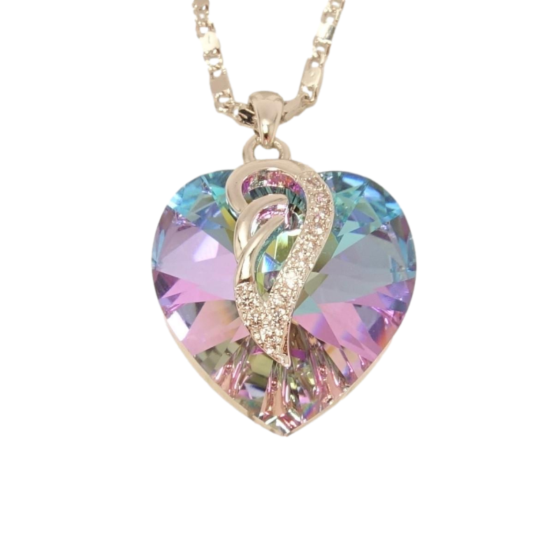 Кулон Xuping цвет Родий с кристаллами Swarovski на цепочке Кристалл сердечко Paradise Shine длина фото №3 Кулон Xuping цвет Родий с кристаллами Swarovski на цепочке Кристалл сердечко Paradise Shine длина фото №3