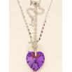 Кулон Xuping колір Родій з кристалами Swarovski на ланцюжку Кристал серця Heliotrope довжина 40-45см фото №4