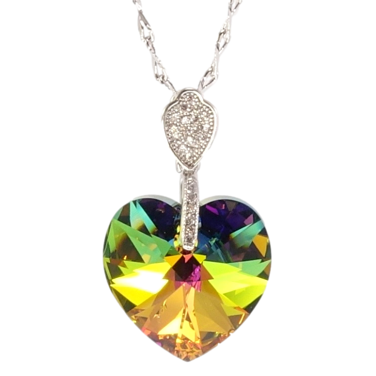 Кулон Xuping колір Родій із кристалами Swarovski на ланцюжку Кристал серця Vitrail Medium довжина 39-44см фото №17 Кулон Xuping колір Родій із кристалами Swarovski на ланцюжку Кристал серця Vitrail Medium довжина 39-44см фото №17