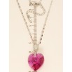 Кулон Xuping колір Родій із кристалами Swarovski на ланцюжку Кристал серця Ruby довжина 39-44см фото №4