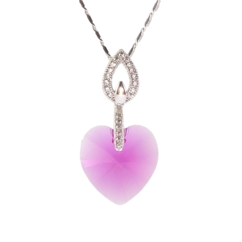 Кулон Xuping цвет Родий с кристаллами Swarovski на цепочке Сердце кристалл Ruby длина 39,5-45см фото №10