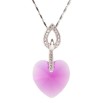 Кулон Xuping колір Родій із кристалами Swarovski на ланцюжку Серце кристал Ruby довжина 39,5-45см фото №2