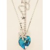 Кулон Xuping колір Родій із кристалами Swarovski на ланцюжку Серце кристал Metallic Blue зі бабкою довжина фото №4 Кулон Xuping колір Родій із кристалами Swarovski на ланцюжку Серце кристал Metallic Blue зі бабкою довжина фото №4