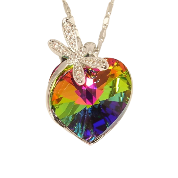 Кулон Xuping колір Родій із кристалами Swarovski на ланцюжку Серце кристал Vitrail Medium зі бабкою довжина фото №18