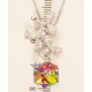 Кулон Xuping колір Родій з кр-ми Swarovski на ланцюжку Квіткова феєрія з кристальним кубом довжина 39-44см фото №2