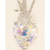 Кулон Xuping колір Родій з кр-ми Swarovski на ланцюжку Кристальне серце Shimmer довжина 40-45см фото №2