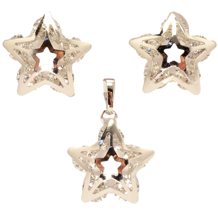 Набір Xuping Родій Сережки Кулон Зірки з кристалами фото №14